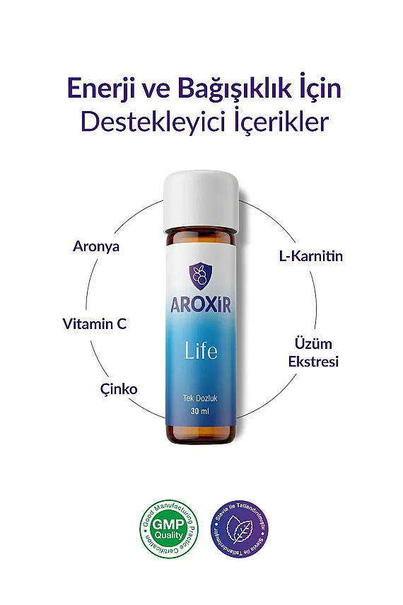 Aroxir Life Bağışıklık ve Enerji Desteği Aronya 15 Flakon - 3