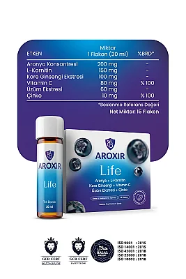 Aroxir Life Bağışıklık ve Enerji Desteği Aronya 15 Flakon - 2