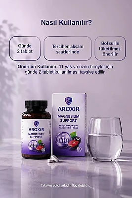 Aroxir Magnesium Support Günlük Destek 60 Tablet - 5