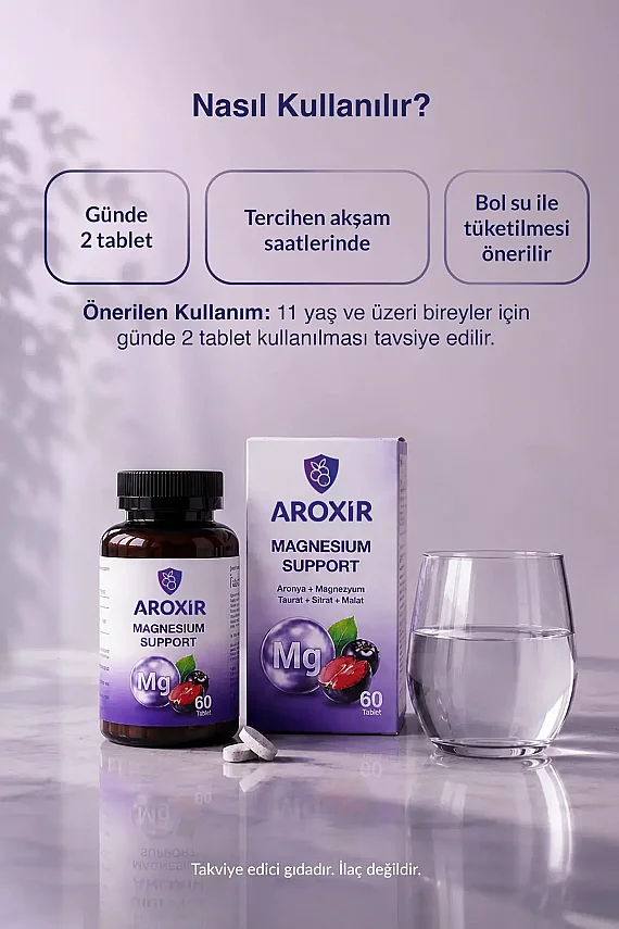 Aroxir Magnesium Support Günlük Destek 60 Tablet - 5