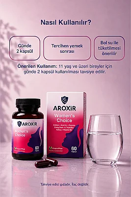 Aroxir Women's Choice Kadın Sağlığı Aronya 60 Kapsül - 5