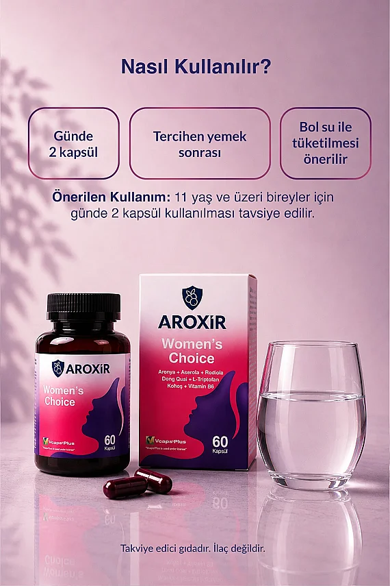 Aroxir Women's Choice Kadın Sağlığı Aronya 60 Kapsül - 5