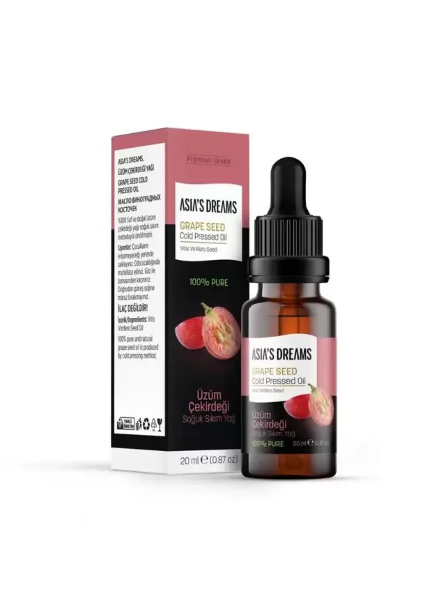 Asia's Dreams Üzüm Çekirdeği Soğuk Sıkım Yağ 20ml - 2