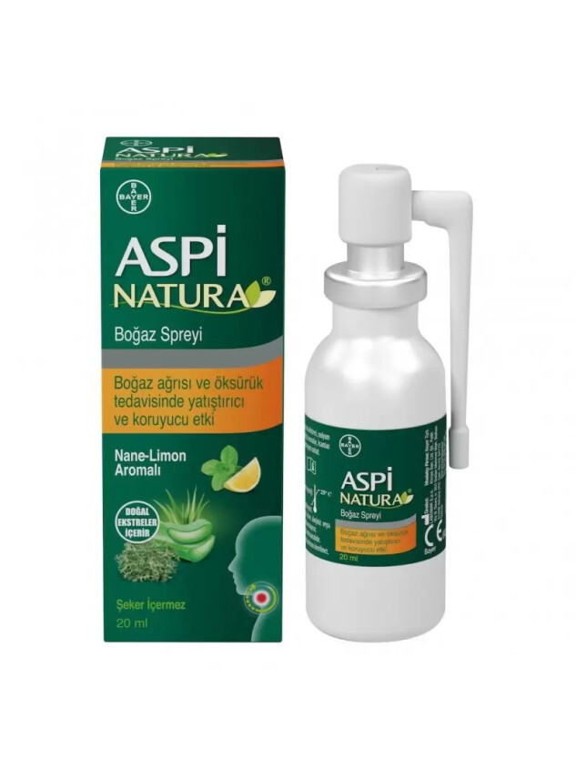 Aspi Natura Boğaz Spreyi Nane- Limon 20 ml - Bayer