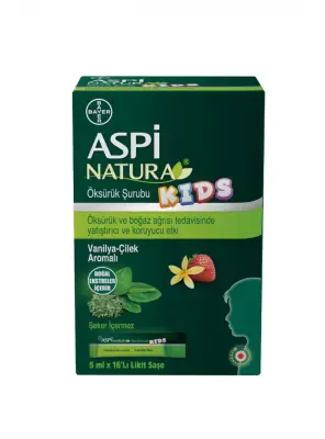 Aspi Natura Kids 5 ml x 16 Saşe - Vanilya Çilek Aromalı - Bayer