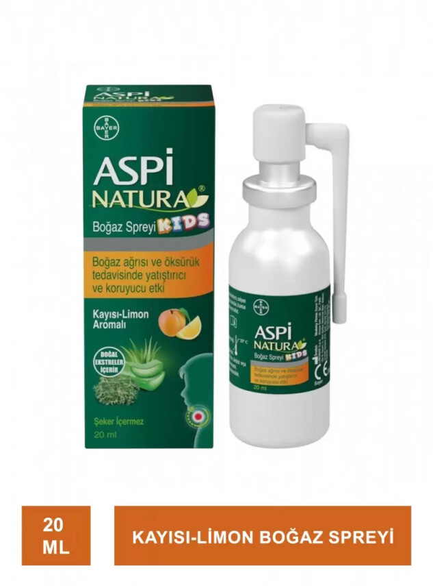 Aspi Natura Kids Boğaz Spreyi Kayısı-Limon 20 ml - Bayer