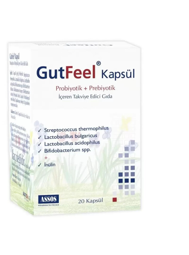 Assos Gutfeel Probiotik Prebiotik 20 Kapsül - Assos