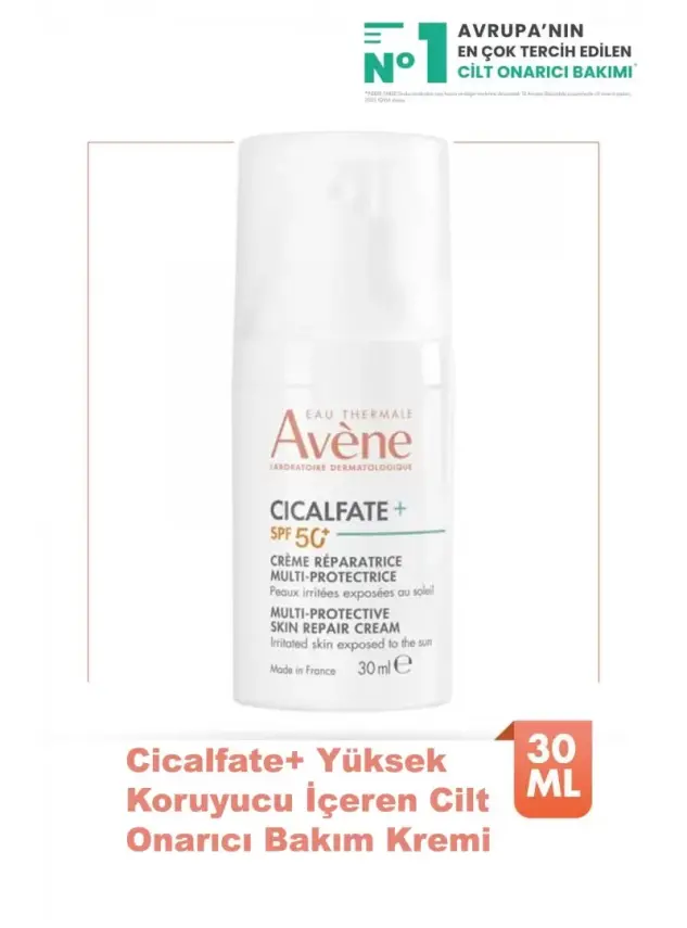 Avene Cicalfate SPF 50+ Yüksek Koruyucu İçeren Cilt Onarıcı Bakım Kremi 30ml - 1