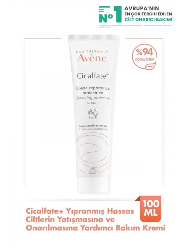Avene Cicalfate+ Yıpranmış Hassas Ciltlerin Yatışmasına ve Onarılmasına Yardımcı Bakım Kremi 100 ml - 1