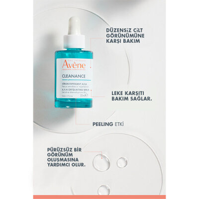Avene Cleanance Peeling Etkili Laktik Asit ve Süksinik Asit İçeren Cilt Kusurları Karşıtı AHA Serum 30 ml - 3