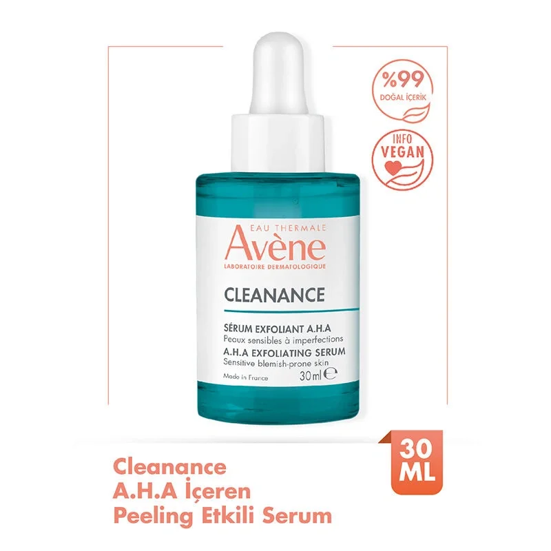 Avene Cleanance Peeling Etkili Laktik Asit ve Süksinik Asit İçeren Cilt Kusurları Karşıtı AHA Serum 30 ml - 1