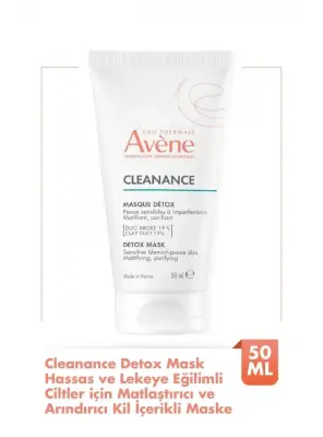 Avene Cleanance Hassas ve Lekeye Eğilimli Ciltler için Matlaştırıcı ve Arındırıcı Kil İçerikli Maske 50 ml - Avene