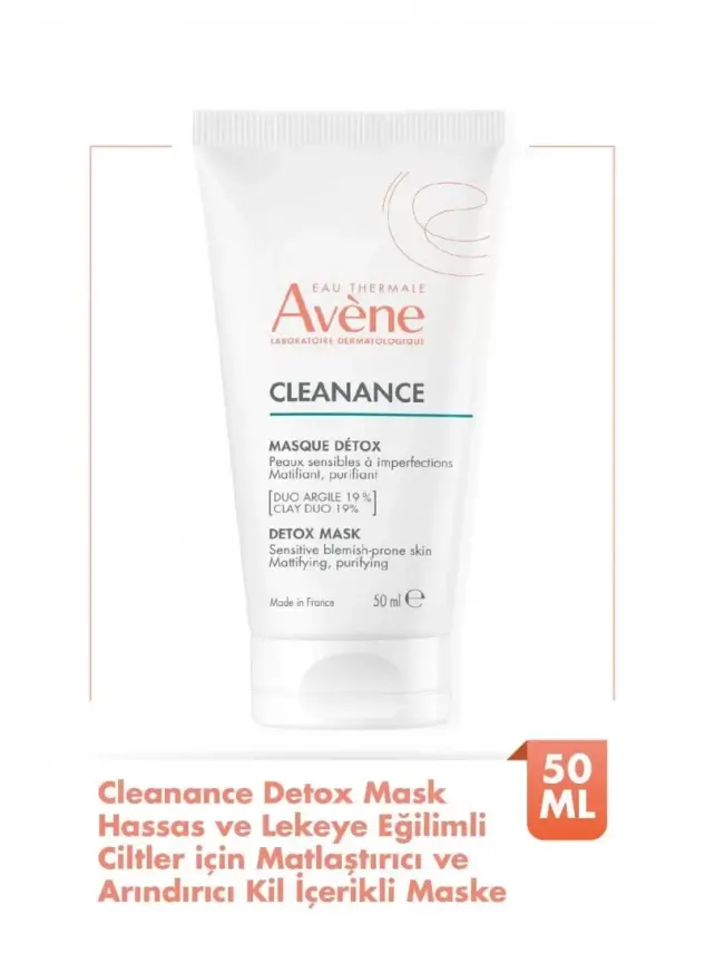 Avene Cleanance Hassas ve Lekeye Eğilimli Ciltler için Matlaştırıcı ve Arındırıcı Kil İçerikli Maske 50 ml - 1