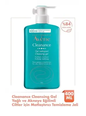 Avene Cleanance Yağlı ve Akneye Eğilimli Ciltler için Matlaştırıcı Temizleme Jeli 400 ml - Avene