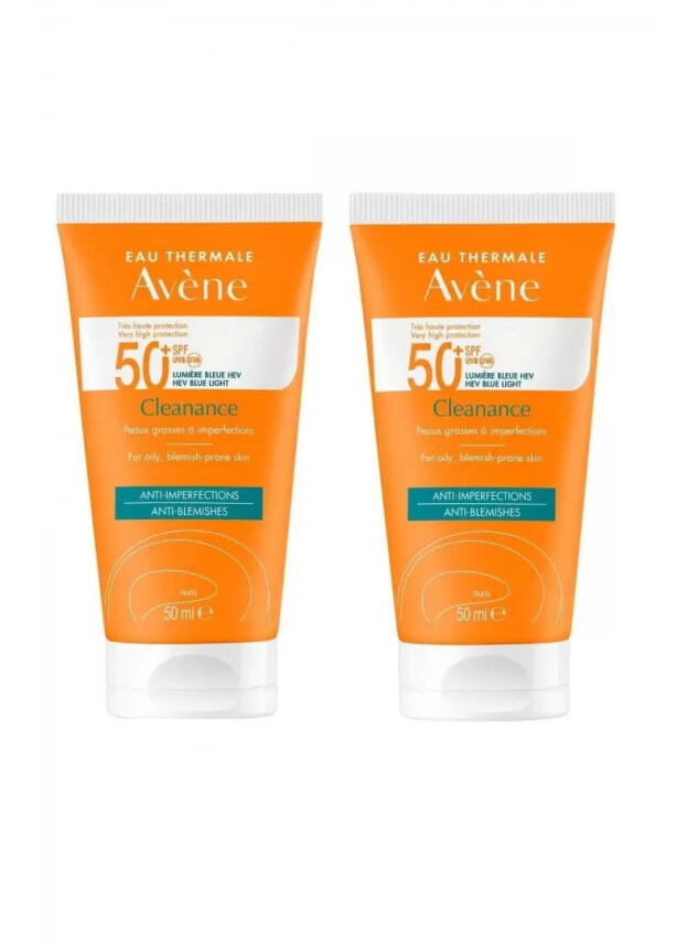 Avene Cleanance Yağlı ve Akneye Eğilimli Ciltler için SPF 50+ Güneş Koruyucu 50 ml - 2 Adet - Avene
