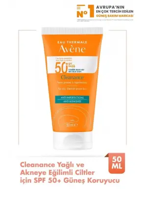 Avene Cleanance Yağlı ve Akneye Eğilimli Ciltler için SPF 50+ Güneş Koruyucu 50 ml - Avene
