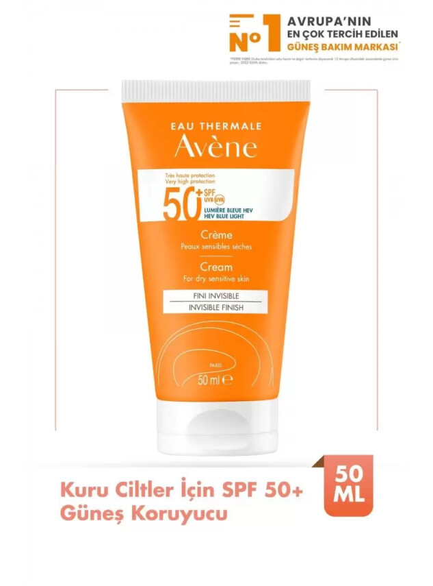 Avene Creme Kuru Ciltler için SPF 50+ Güneş Koruyucu - Avene