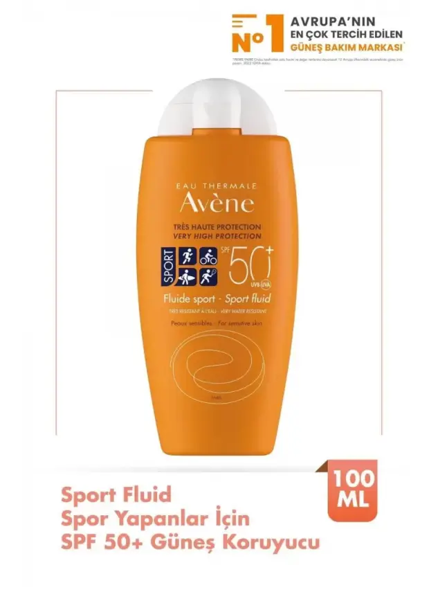 Avene Fluide Spor Yapanlar İçin SPF 50+ Güneş Koruyucu 100 ml - 1
