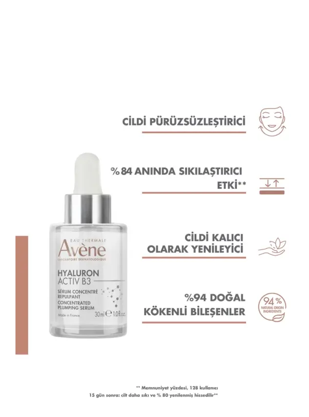 Avene Hyaluronik Asit ve Niasinamid İçerikli Dolgunlaştırıcı Konsantre Serum 30 ml - 3