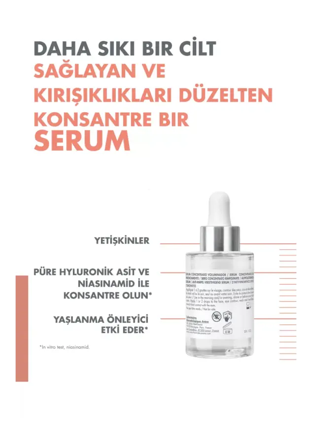 Avene Hyaluronik Asit ve Niasinamid İçerikli Dolgunlaştırıcı Konsantre Serum 30 ml - 4