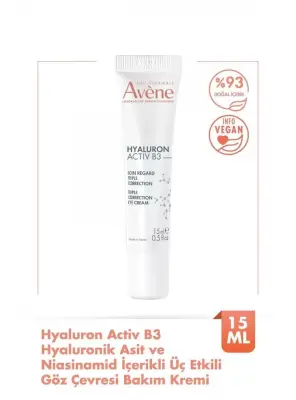 Avene Hyaluronik Asit ve Niasinamid İçerikli Üç Etkili Göz Çevresi Bakım Kremi 15 ml - 1