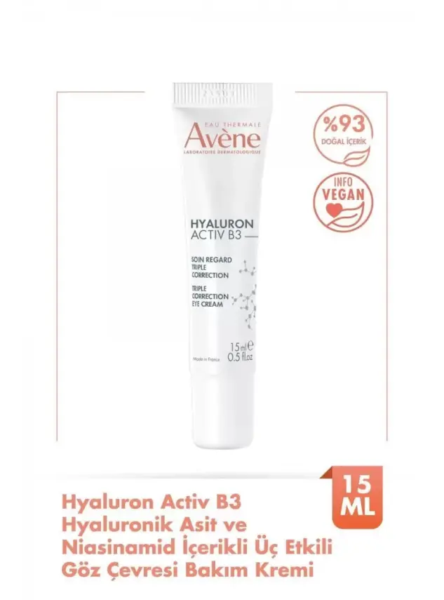 Avene Hyaluronik Asit ve Niasinamid İçerikli Üç Etkili Göz Çevresi Bakım Kremi 15 ml - 1