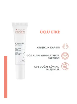 Avene Hyaluronik Asit ve Niasinamid İçerikli Üç Etkili Göz Çevresi Bakım Kremi 15 ml - 3
