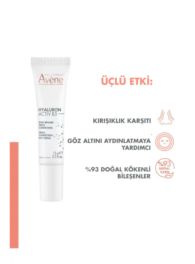 Avene Hyaluronik Asit ve Niasinamid İçerikli Üç Etkili Göz Çevresi Bakım Kremi 15 ml - 3