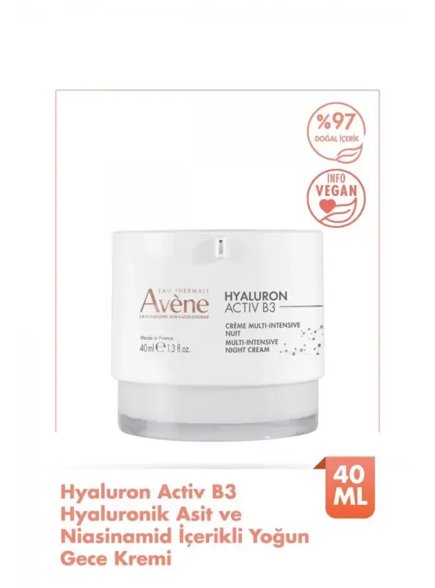 Avene Hyaluronik Asit ve Niasinamid İçerikli Yoğun Gece Kremi 40 ml - 1
