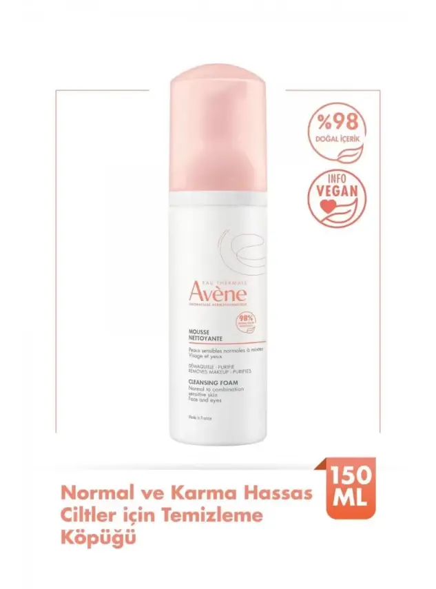 Avene Mousse Nettoyant Cleansing Foam 150 ml Temizleme Köpüğü - 1
