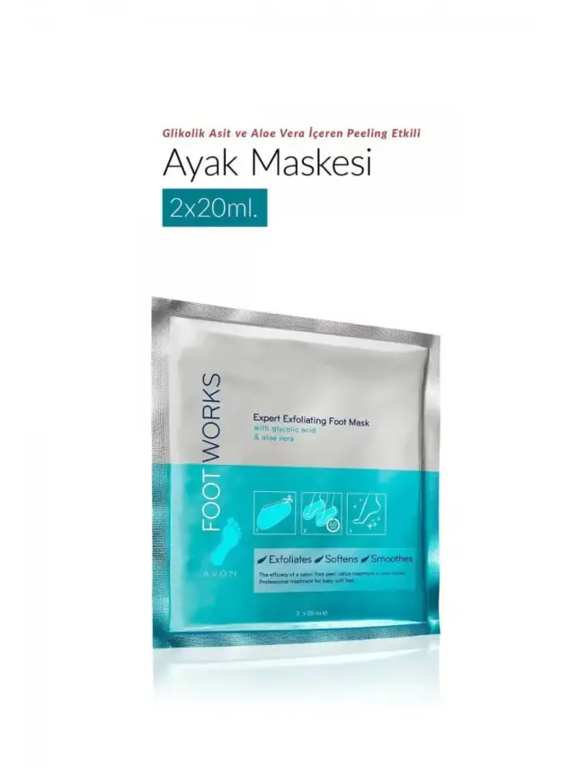 Avon Footworks Peeling Etkili Ayak Maskesi 2x20ml - 1