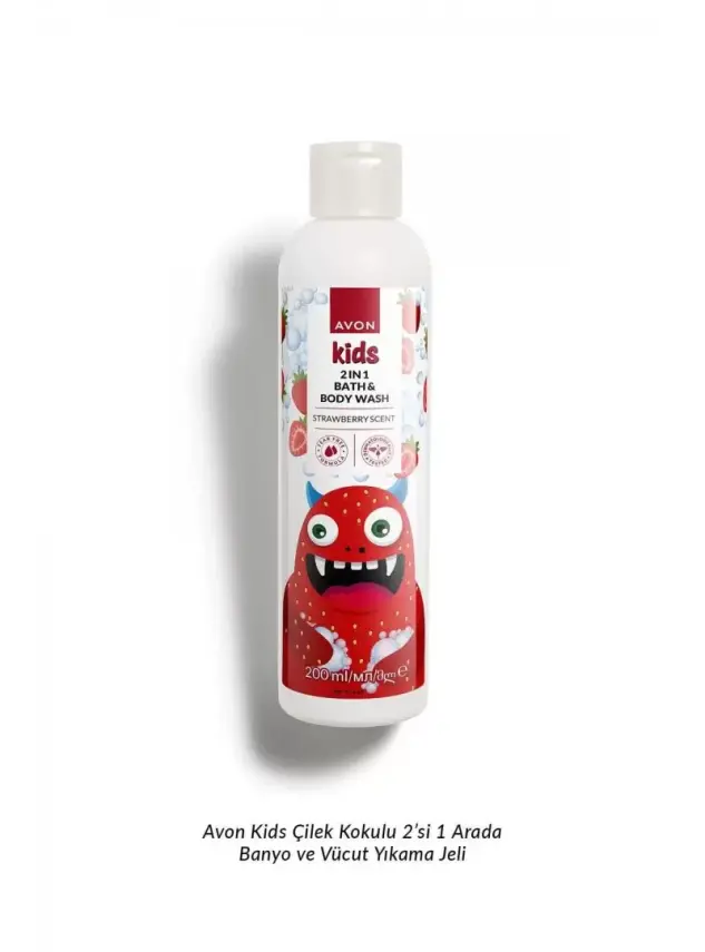 Avon Kids Çilek Kokulu 2'si 1 Arada Banyo ve Vücut Yıkama Jeli 200ml - 1