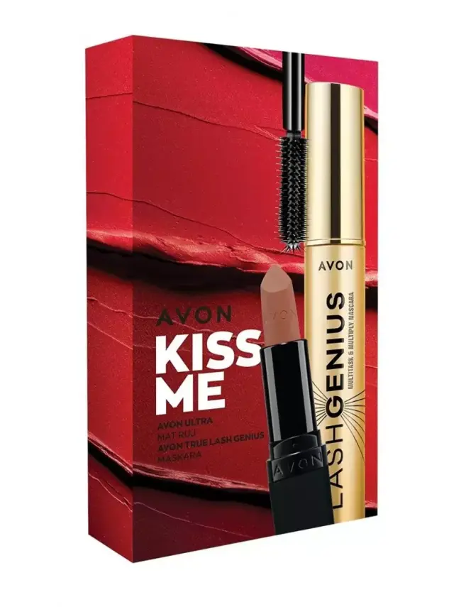 Avon Kiss Me Ultra Mat Ruj Marvellous Mocha ve Genius Maskara Hediye Paketi - 1