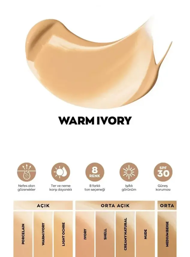 Avon Serum Fondöten SPF30 30 ml - 140P-Light İvory - - 3