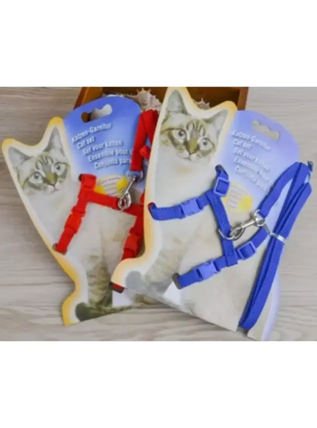 Ayarlanabilir Kedi Tasması Ve Gezdirme Kayışı 120 Cm -4 Renk- - 1
