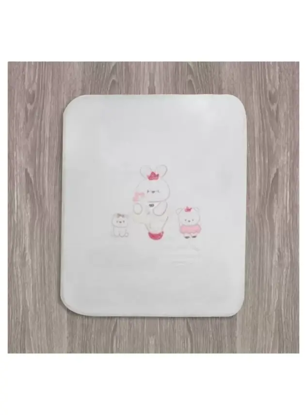 Aziz Bebe Çıtçıtlı Tavşan Desenli Bebek Battaniyesi - 1
