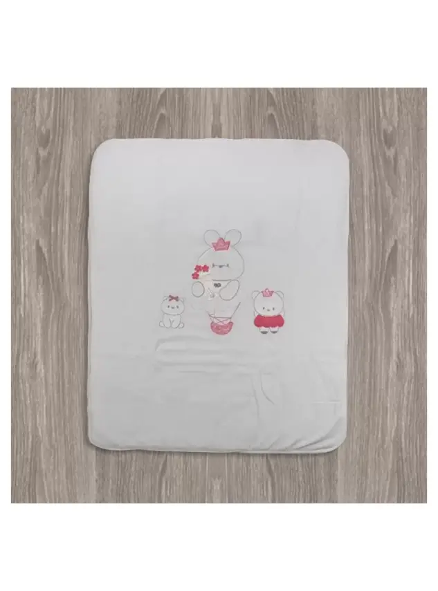 Aziz Bebe Çıtçıtlı Tavşan Desenli Bebek Battaniyesi - 2