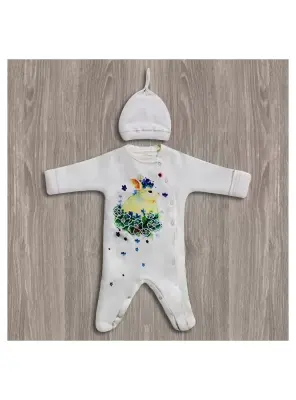 Aziz Bebe Tavşan Desenli Bebek Tulumu - Aziz Bebe