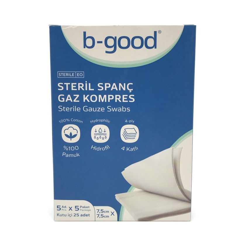 B-Good Gaz Kompres 7,5cm x 7,5cm 25li - 1