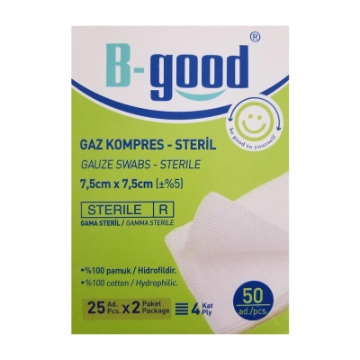 B Good Gaz Kompress 7,5cm x 7,5cm 50li - B-Good