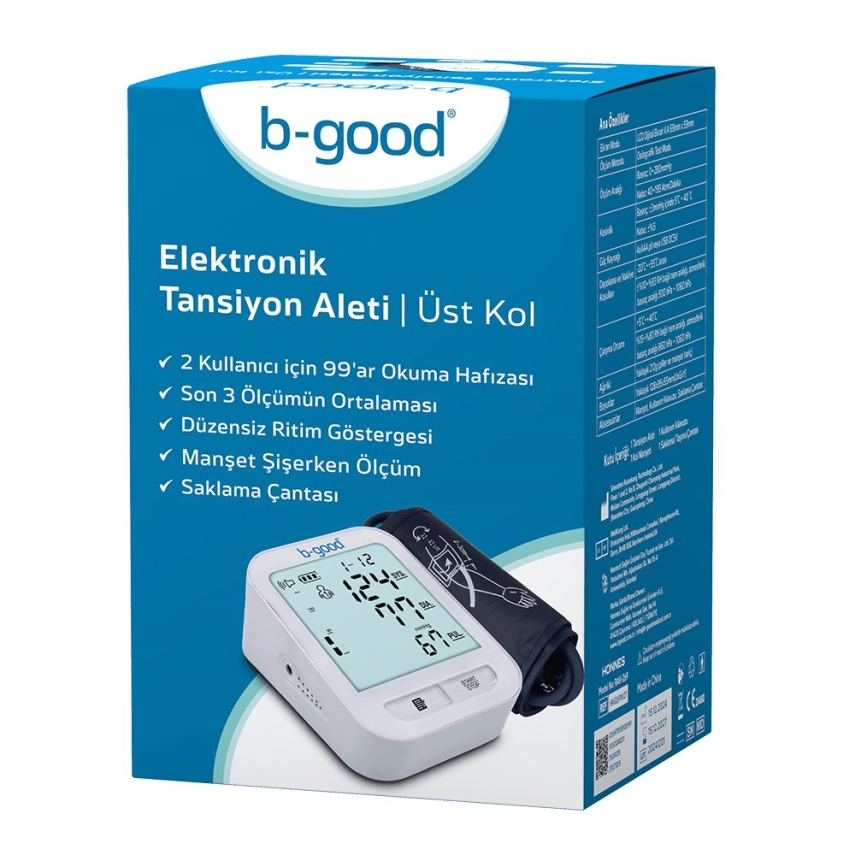B-Good Tansiyon Aleti Geniş Ekran Hafizalı Rak-269 - 1