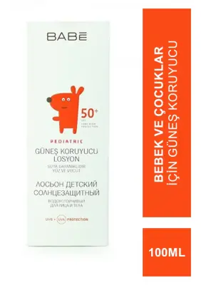 Babe SPF 50+ Pediatric Lotion 100 ml Bebek Ve Çocuklar İçin Güneş Koruyucu - Babe