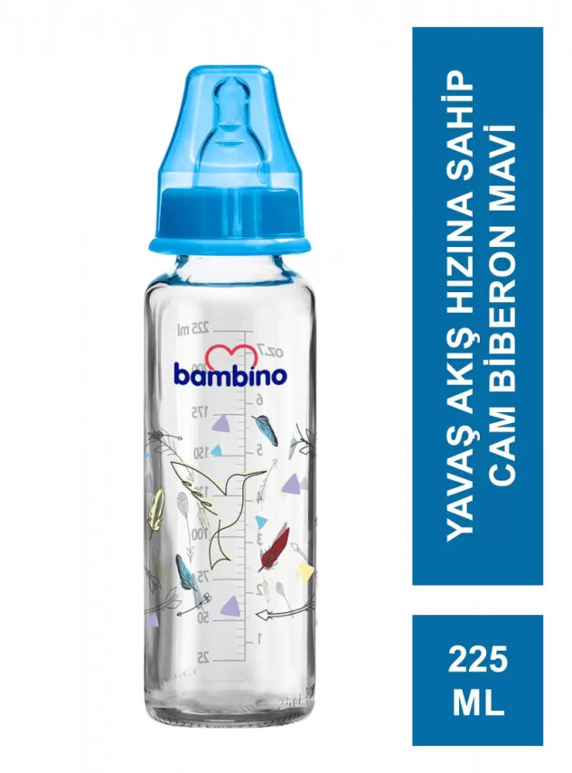 Bambino Klasik Cam Biberon 0-6 Ay 225 ml - B014 - - Bambino