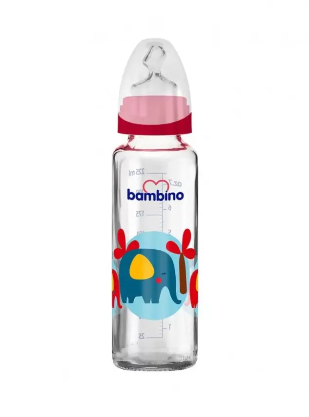 Bambino Klasik Cam Biberon Damaklı 0-6 Ay 225 ml - B012 - 1