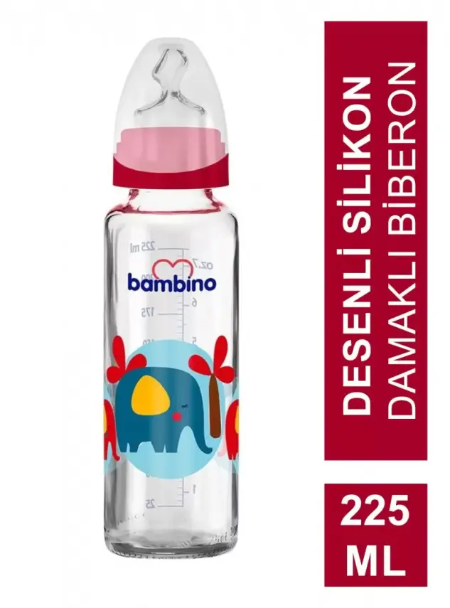 Bambino Klasik Cam Biberon Damaklı 0-6 Ay 225 ml - B012 - 5