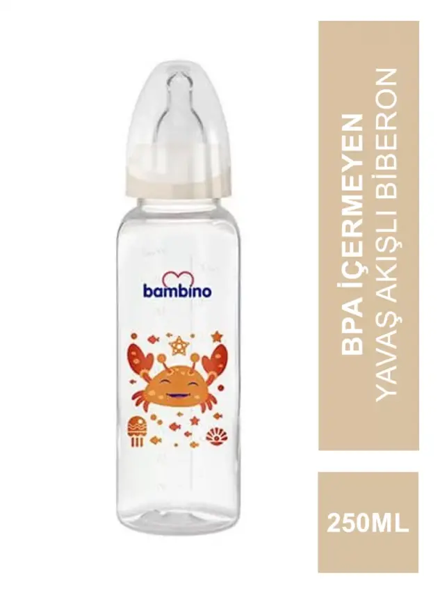 Bambino Klasik PP Biberon Kavramalı 0-6 Ay 250 ml - B027 - - 2