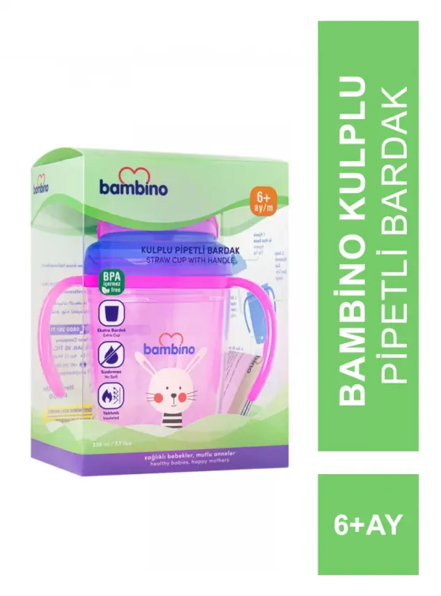 Bambino Kulplu Pipetli Bardak 6+ Ay - P6150 - - 1