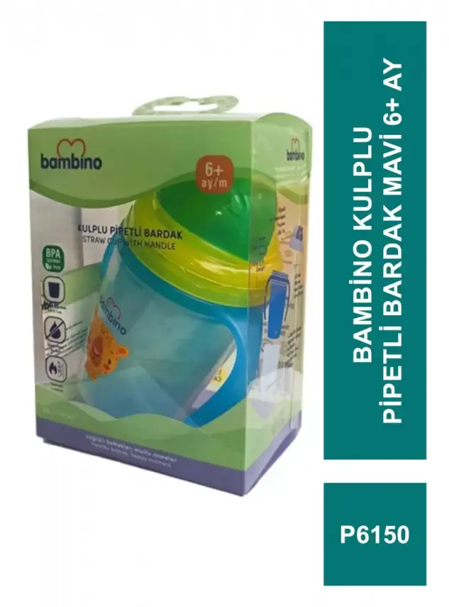 Bambino Kulplu Pipetli Bardak 6+ Ay - P6150 - - 2