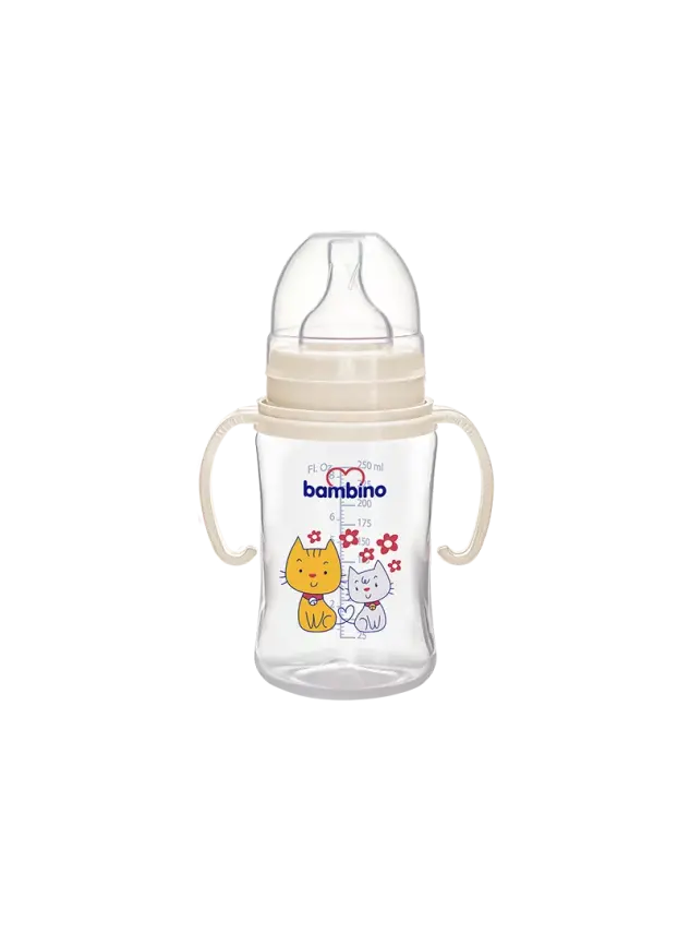 Bambino PP Kulplu Geniş Ağızlı Biberon 250 ml BE-818 - 1