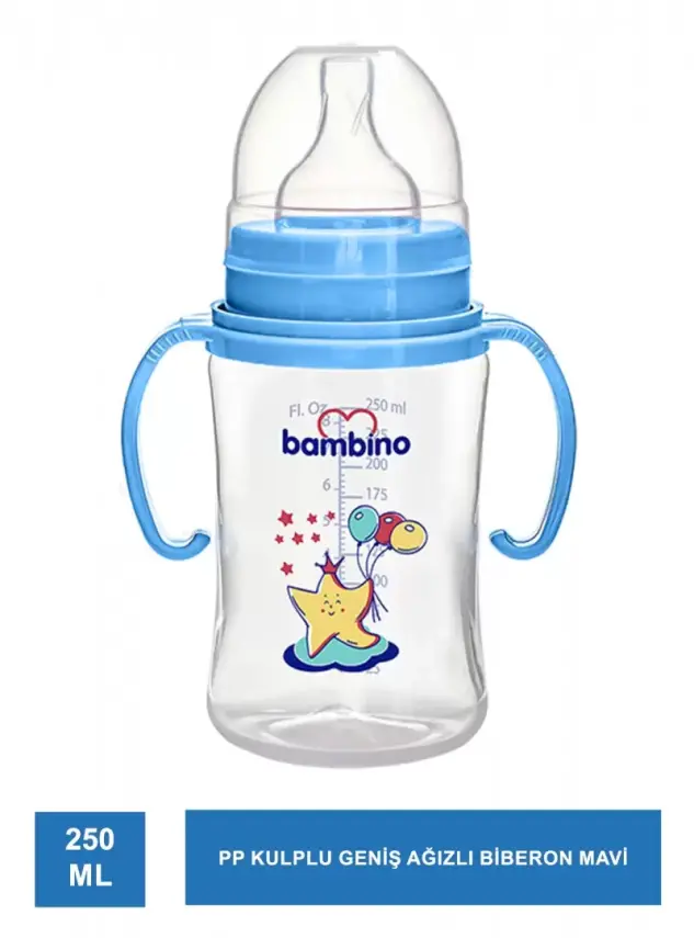 Bambino PP Kulplu Geniş Ağızlı Biberon 250 ml BE-818 - 4